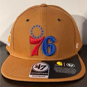 Philadelphia 76ers Carhartt x '47 Trucker Adjustable Captain Hat Cap NBA Men's